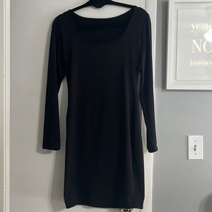 Black Long Sleeve Mini Bodycon Dress